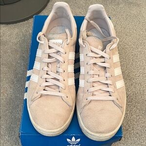 Adidas Campus Light Tan/Soft Pink Suede Sneakers